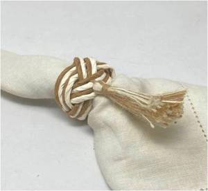 Porte-serviettes en corde de bambou tressée à la main, moderne, écologique, durable, pour mariage, ferme, plage, décoration de table, personnalisable - Product Image 3