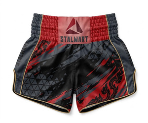 Shorts de Muay Thai STALWART, imprimé bleu or galaxie, polyester durable, vêtements d'entraînement toutes saisons - Product Image 3