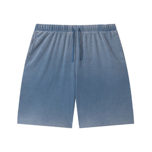 Nouvel Arrivage OEM 2026 – Short Unisexe Style Urbain avec Cordon de Serrage, Tissu Gaufré 325g, Effet Délavé et Peint par Pulvérisation, Bords Bruts et Usés - Product Image 1