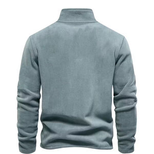 Sudadera de cuello alto para hombre, de alta calidad, personalizada, con cremallera, de forro polar, cálida para el invierno. - Product Image 3
