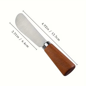 Premium <b>Wooden</b> Grip Sandwich Spreader Knife Smooth Edge Utensil for Toast Butter Honey Jam Bakery Cafe Restaurant Dining - Product Image 2
