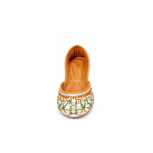 Chaussures ethniques pakistanaises Khussa pour femmes, de qualité supérieure, fabriquées à la main, en cuir véritable, semelle extérieure en cuir, couleur et taille personnalisées. - Product Image 3