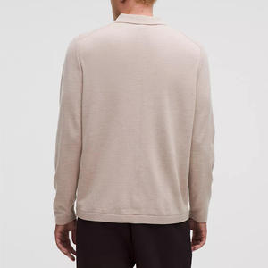 เสื้อโปโลแขนยาวผู้ชายใส่สบายสำหรับฤดูใบไม้ร่วง ผ้าเนื้อนุ่ม สีพื้น คุณภาพสูง เสื้อโปโลผ้าเจอร์ซีย์คอตตอนสำหรับผู้ชาย - Product Image 3