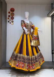 Traditional Indian Pakistani <b>Women</b> <b>Lehenga</b> Choli Embroidered Floor-Length Loose Fit Wedding Wear Cotton Stretchable - Product Image 3