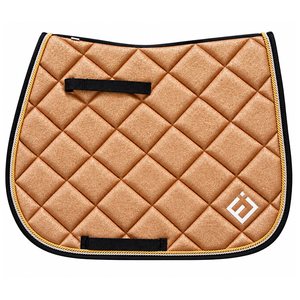 Almohadilla de montar multiusos azul marino acolchada con ribete dorado y forro polar para equitación - Product Image 2