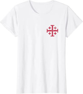 T-Shirt à manches courtes pour hommes, col rond, décontracté, 100% coton, croix de Jérusalem, royaume de Jérusalem, Knight's Templar, été, 2024 - Product Image 6