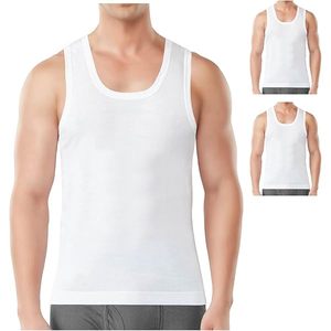 Wholesale <b>Men's</b> Pure Cotton <b>White</b> Tank Tops Breathable Seamless Workout Fitness Gym Training <b>Vest</b> Casual - Product Image 1