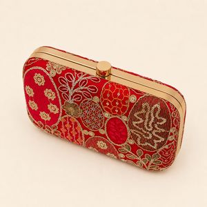 Pochette de Soirée de Luxe Brodée à la Main avec Strass et Perles, en Soie Satinée, Capacité Moyenne, Idéale pour Mariages, Fêtes et Usage Quotidien - Product Image 3