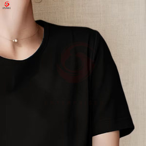 เสื้อยืดทรงหลวมสไตล์ลำลองสำหรับฤดูร้อน ผ้าคอตตอนหนา 100% เป็นมิตรกับสิ่งแวดล้อม ระบายอากาศได้ดี ทันสมัย สำหรับผู้หญิง - Product Image 3