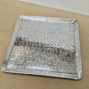 Decorative Food Serving <b>Tray</b> With handle Modern Design Metal <b>Trays</b> Cafe Restaurant Supplies Catering <b>Silver</b> <b>Tray</b> Square Shape - Product Image 6