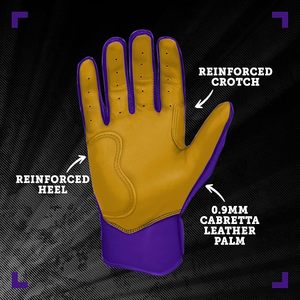 LOW MOQ Custom Professional Manufactures High Quality Bruce Bolt Cowhide Leather Left Hand Durable Baseball Batting Gloves - Product Image 4