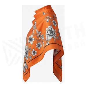NORTH APPROACH Women's Square Silk Scarf Floral Print Elegant Multi-Functional Fashion Accessory All Seasons - Product Image 3