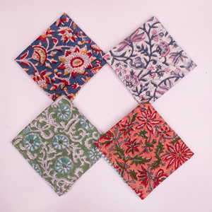 Pañuelo Cuadrado de Algodón de Lujo Estilo Bohemio, Bandana Unisex de Verano con Estampado a Bloques, Agradable al Tacto - Product Image 2