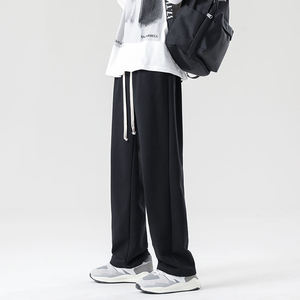 Pantalon de survêtement ample à jambe droite pour homme, taille élastique avec cordon de serrage, décontracté, coupe large, vintage, écologique, respirant et léger - Product Image 5