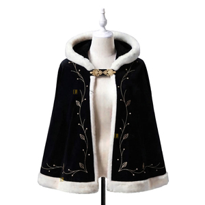Capa de Príncipe de Carnaval para Hombre, Capa de Terciopelo Azul Oscuro con Bordado Blanco y Adornos Decorativos - Product Image 4
