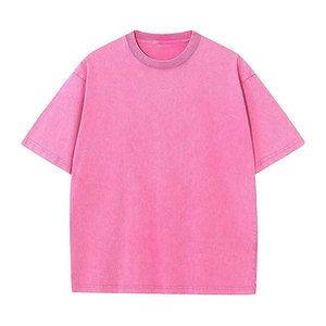 Camisetas Extra Grandes de Algodón Grueso para Hombre, Corte Holgado, Estilo Vintage Lavado, Unisex, Manga Corta, Camisa Casual Cómoda y Holgada - Product Image 1