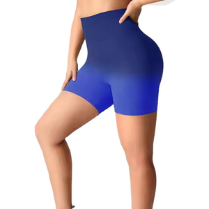 Shorts de yoga et de cyclisme pour femmes, unis, sans coutures, taille mi-haute, effet froncé push-up, séchage rapide et respirants - Product Image 1