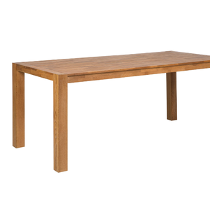 Mesa de comedor rectangular de madera Natura de color marrón claro con patas rectas de aspecto bloque y una silueta limpia y minimalista. - Product Image 3