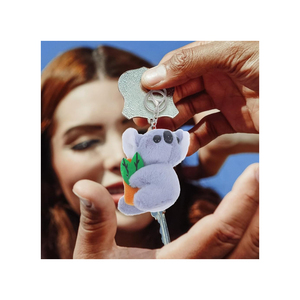 <b>Cute</b> Plush Koala Keychain 3D Shape Soft Toy Cartoon Animal Pendant White And Gray Faux Fur - Product Image 6