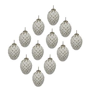 Set di Palline Decorative Natalizie in Vetro D3.3x3.5\" per Albero e Decorazioni Festive - Product Image 2