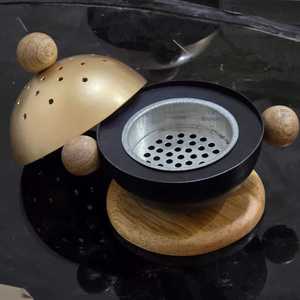 Most Popular Bakhoor Incense <b>Burner</b> Metal Incense <b>Burner</b> With Gold Lid And Sandalwood Base Aromatherapy Use All-Season - Product Image 2