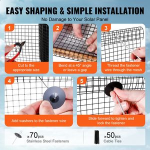 8 pollici X 100 piedi pannello solare Bird creter Guard Roll Kit 70 pz chiusure in acciaio inossidabile rivestimento in PVC antiruggine da 1/2 pollici giardini - Product Image 5