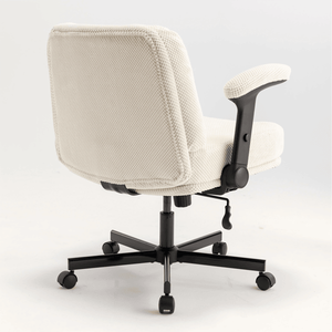 Sedia da Ufficio Girevole con Braccioli Ribaltabili, Seduta Larga in Tessuto Confortevole, Cuscino Spesso in Materiale PU - Product Image 5