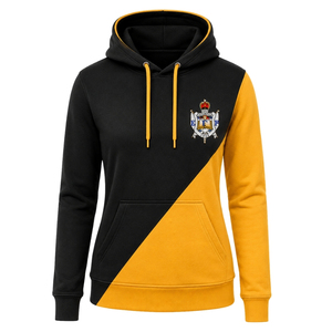 Black Gold Women Custom 2 Cross Panel Pullover Hoodie <b>Long</b> Sleeve Color Block Hooded <b>Sweatshirt</b> Casual Fleece Winter - Product Image 1