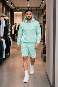 REXFIT SPORTS 2026 Ensemble veste coupe-vent et short en nylon vert menthe personnalisé, marque privée, streetwear et vêtements de sport pour hommes - Product Image 4