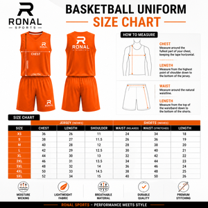 Conjunto de Uniforme de Baloncesto RONAL Naranja con Cuello en V Sin Mangas, Uniforme Deportivo Transpirable para Adultos, Ajuste Atlético para Todas las Temporadas - Product Image 6