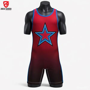 Combinaison de lutte pour homme en spandex/polyester, extensible dans quatre directions, séchage rapide, respirante, écologique, logo personnalisé devant/derrière - Product Image 1
