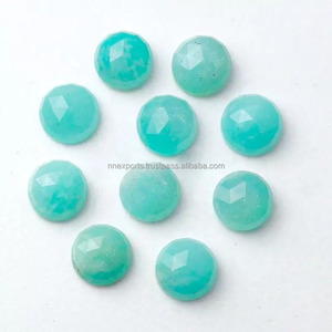 อะเมโซไนต์สีน้ำเงินคุณภาพดี ขัดเงาอย่างดี ขนาด 4 มม. รูปทรงโรสคัท แบบคาโบชอง คริสตัลพลอยหลวม สำหรับทำเครื่องประดับ ขายส่ง - Product Image 1