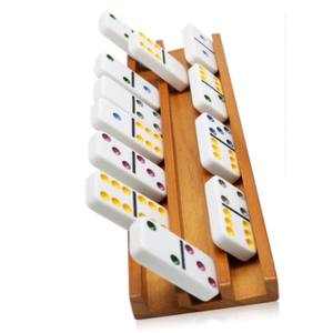 Juego de Soportes de Madera Premium para Dominó, Bandejas de Madera Maciza de 5 Ranuras para Dominó, para Juegos Mexican Train y Chicken Foot, Suministro al por Mayor - Product Image 3
