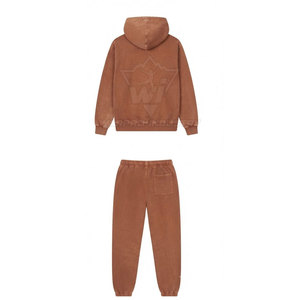 Conjuntos Deportivos de Dos Piezas de Algodón Lavado con Efecto Desgastado, Fabricante de Ropa OEM, Suministro al por Mayor - Product Image 2