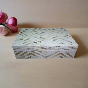 Floral Mother of Pearl Inlay Wooden <b>Trinket</b> <b>Box</b> Luxury Handmade Gift Item - Product Image 1