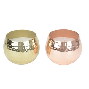 Wholesale Set Of 2 Hammered Metal <b>Candle</b> Jars Gold & <b>Copper</b> Rose Gold Votive <b>Candle</b> <b>Holders</b> <b>Candle</b> Containers For Home Decor - Product Image 1