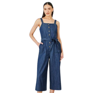 Mono vaquero de moda para mujer, casual, de pierna ancha, venta al por mayor de fábrica - Product Image 1