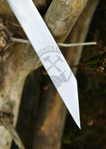 Cuchillo Vikingo Corto Seax de Acero Forjado de Alto Carbono, Estilo Medieval Temprano, Ambidiestro, Hoja de 9 Pulgadas, Mango de Cuerno, Acabado Pulido de Alta Calidad - Product Image 2