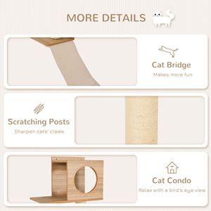 Lussuoso Parco Giochi Grande per Gatti con Tiragraffi in Sisal, Centro Attività Giallo, Casetta Giocattolo in Legno per Gatti con Materiale in Tessuto - Product Image 5