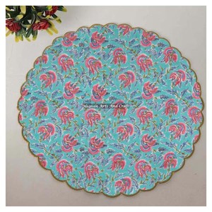 Handmade Printed Modern <b>Round</b> <b>Table</b> Napkin 100% Cotton Unique Design for Airplane, Hotels and Home Use EN102 - Product Image 1