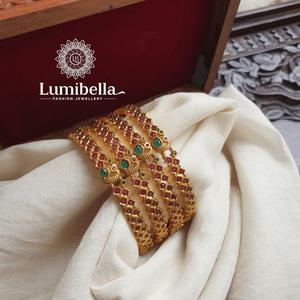 Peacock Gold Polish Jade and <b>Copper</b> <b>Bangles</b> 2*6-Trendy Fashion Bracelets - Product Image 3