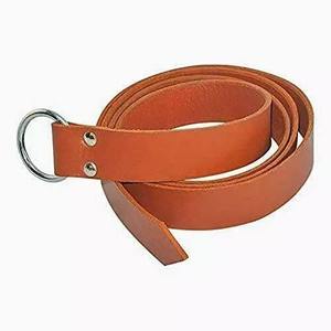 Ceinture d'armure médiévale robuste en cuir marron, faite à la main, avec anneau en D métallique réglable, pour hommes et femmes, usage tactique, décontracté et Halloween - Product Image 2