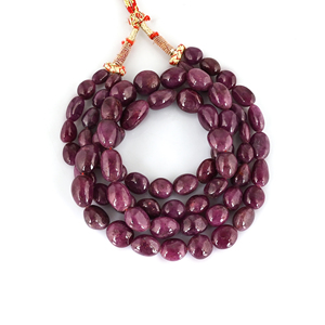 Collar clásico hecho a mano con cuentas de dos capas y relleno de cristal natural rubí de Ishu Gems, modelo IG23551 - Product Image 4