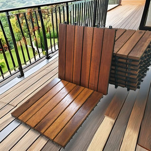 กระเบื้องพื้นลายไม้คุณภาพสูง ขนาด 30x30 ซม. สำหรับกลางแจ้ง ระเบียง ลานบ้าน สวน ติดตั้งง่าย กันน้ำ กันลื่น - Product Image 4