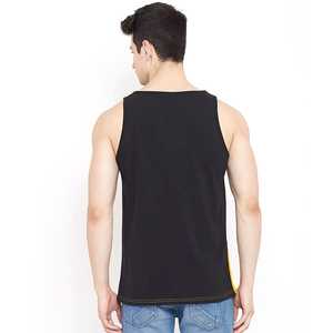 Camiseta sin mangas para hombre con bloques de color, cuello redondo, estilo casual, tejido geométrico, transpirable, de algodón, estilo deportivo - Product Image 3