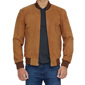 <b>Men's</b> High Quality Premium Leather Trucker <b>Jacket</b> Canvas <b>Suede</b> Soft Touch Fully Lined Black Jeans Style Stand Collar Front Logo - Product Image 4