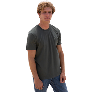 T-shirt pour homme en coton 100% brodé de qualité supérieure, 230g, couleur vert olive, confortable, décontracté, streetwear, tee-shirt doux et respirant - Product Image 2