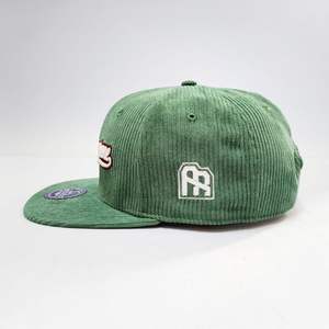 Gorra Unisex de 6 Paneles de Pana con Cierre a Presión, Visera Plana, Corona Estructurada, Logotipo Bordado Personalizado, Transpirable, para Actividades al Aire Libre - Product Image 3