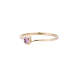 14K Solid Gold Natural Pink Sapphire Eternity Wedding Ring for Women - Product Image 3