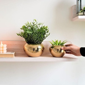 Durable Eco-Friendly Brass Metal Hammered Modern Customized Flower <b>Pot</b> Planter Vase Plant <b>Stand</b> ILAHI's ICOMP-13332 1kg Not - Product Image 1